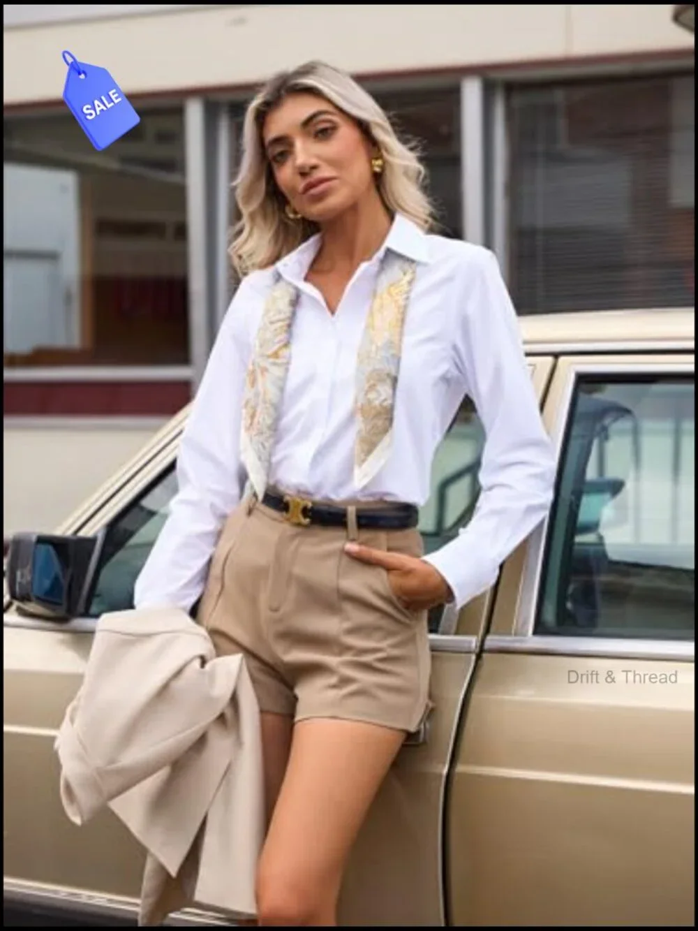 Long Sleeve Button Down Blouse Wrinkle Free Work Shirt Corset Top - Picture 3 of 6